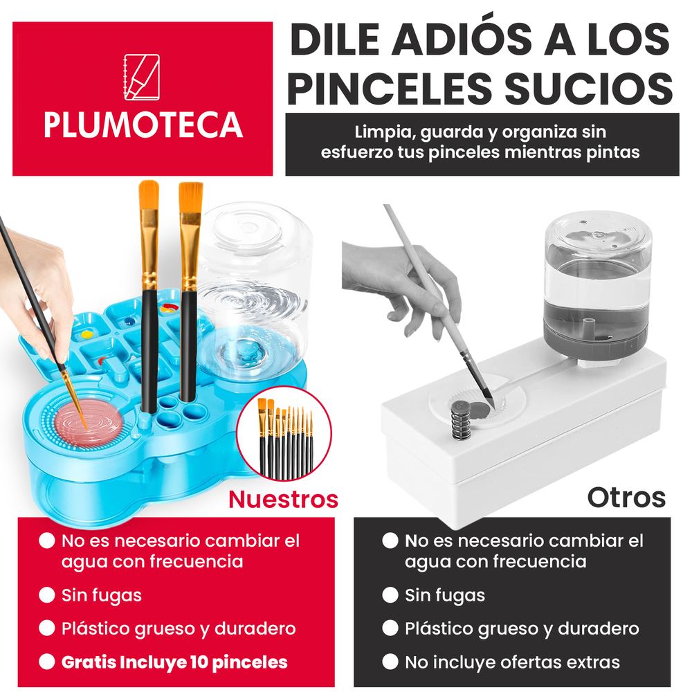 Pinceles + lavador de pinceles foto 2