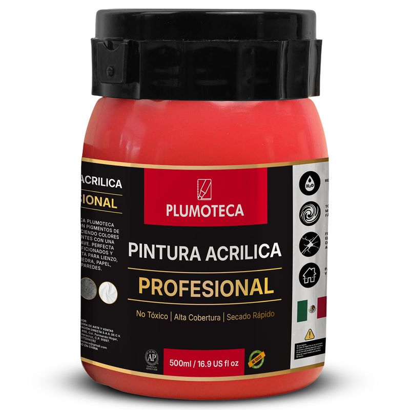 Pintura acrílica Rojo Brillante foto 2